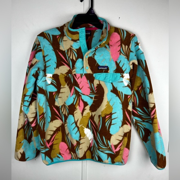 Patagonia Feather Dance Printed Synchilla Snap T Pullover Fleece Womens